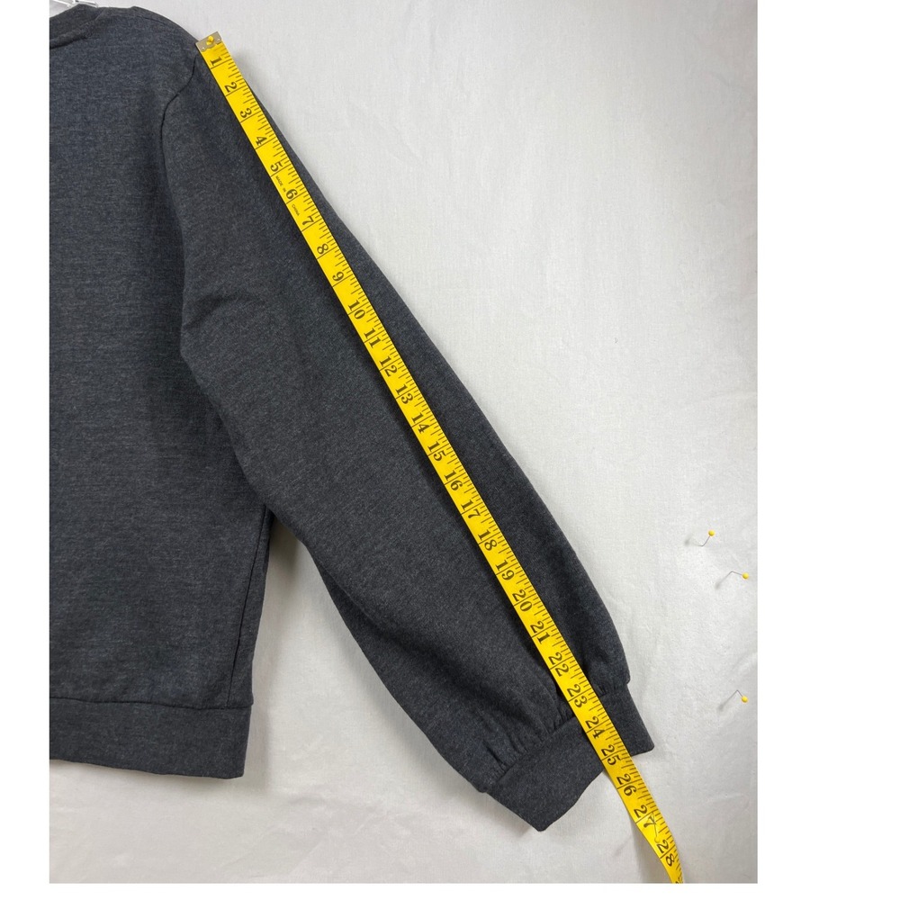 J.Crew Sweatshirt Women XL Grey Rhinestone Embellished Jeweled Crewneck Pullover - Picture 6 of 8